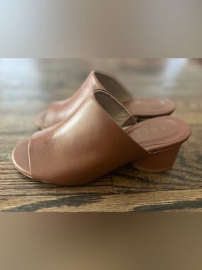 Able Brown Open-Toe Slip-On Mules